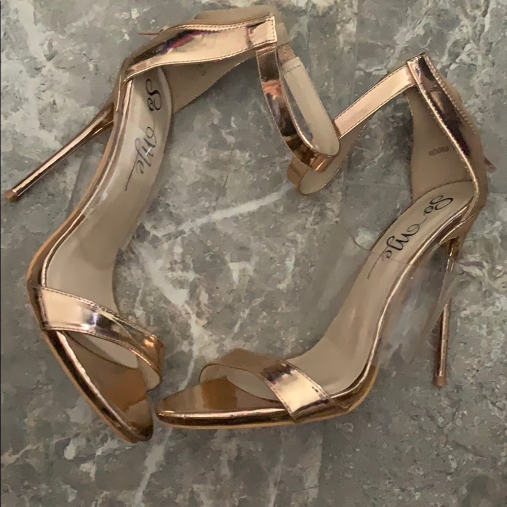 Rose gold stilettos